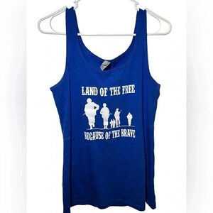Next level apparel blue land of the free tank NWOT